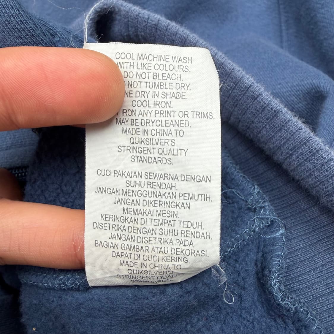 퀵실버 올드스쿨 블루 네이비 아치로고 플리스 자켓 XL 상품이미지9