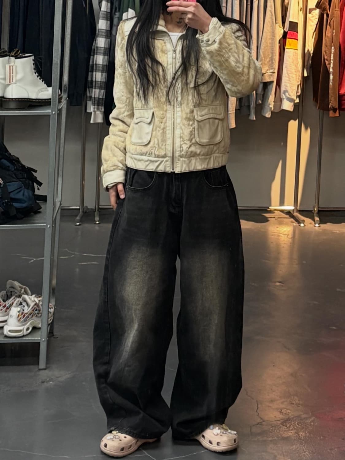 베네통 퍼 가죽디테일 자켓 A3321 상품이미지1