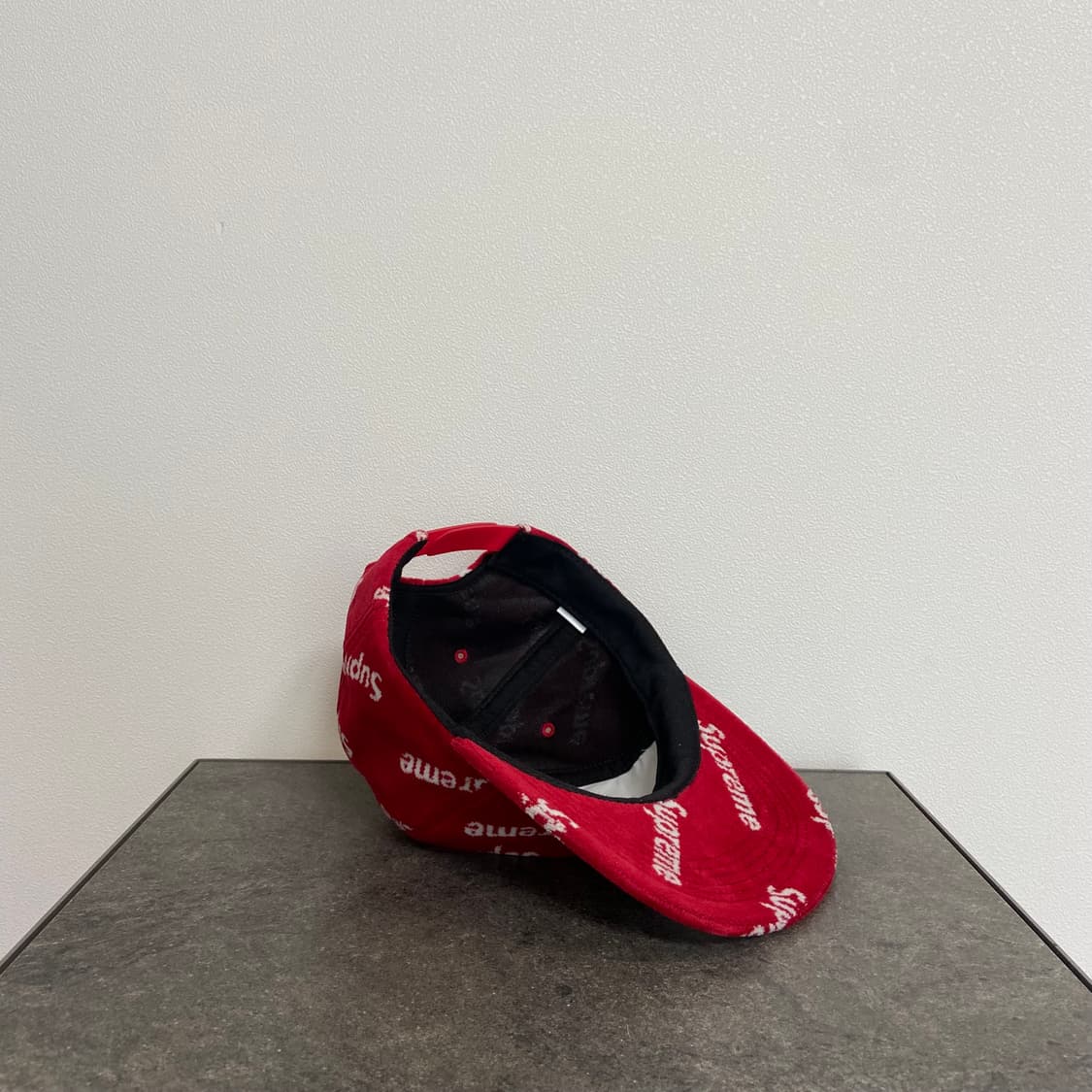 슈프림 벨루어 다이애그널 로고 레드 볼캡 볼캡 모자 6패널 캡 상품이미지7