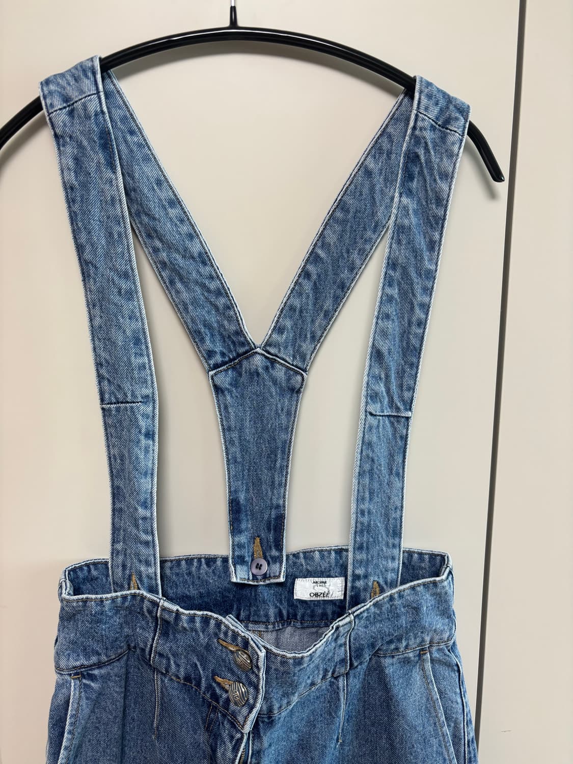 오브제 데님 멜빵 바지 상품이미지2