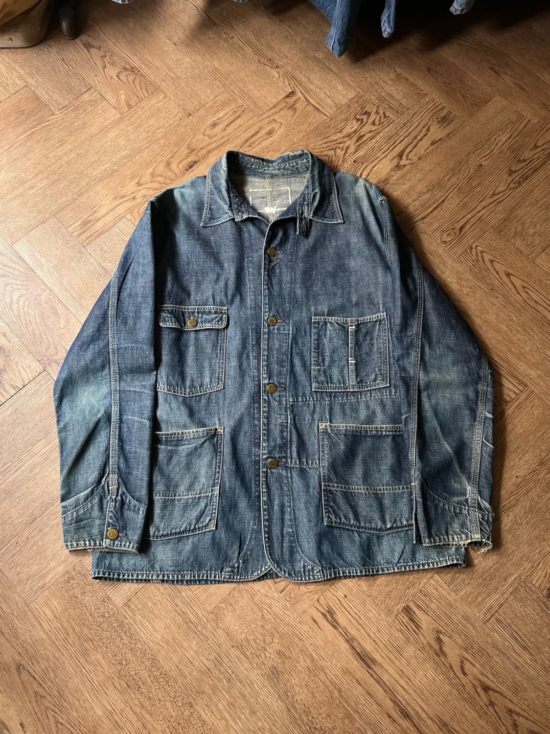 [L]WAREHOUSE 웨어하우스 빈티지 워싱 데님 초어 자켓 상품이미지1