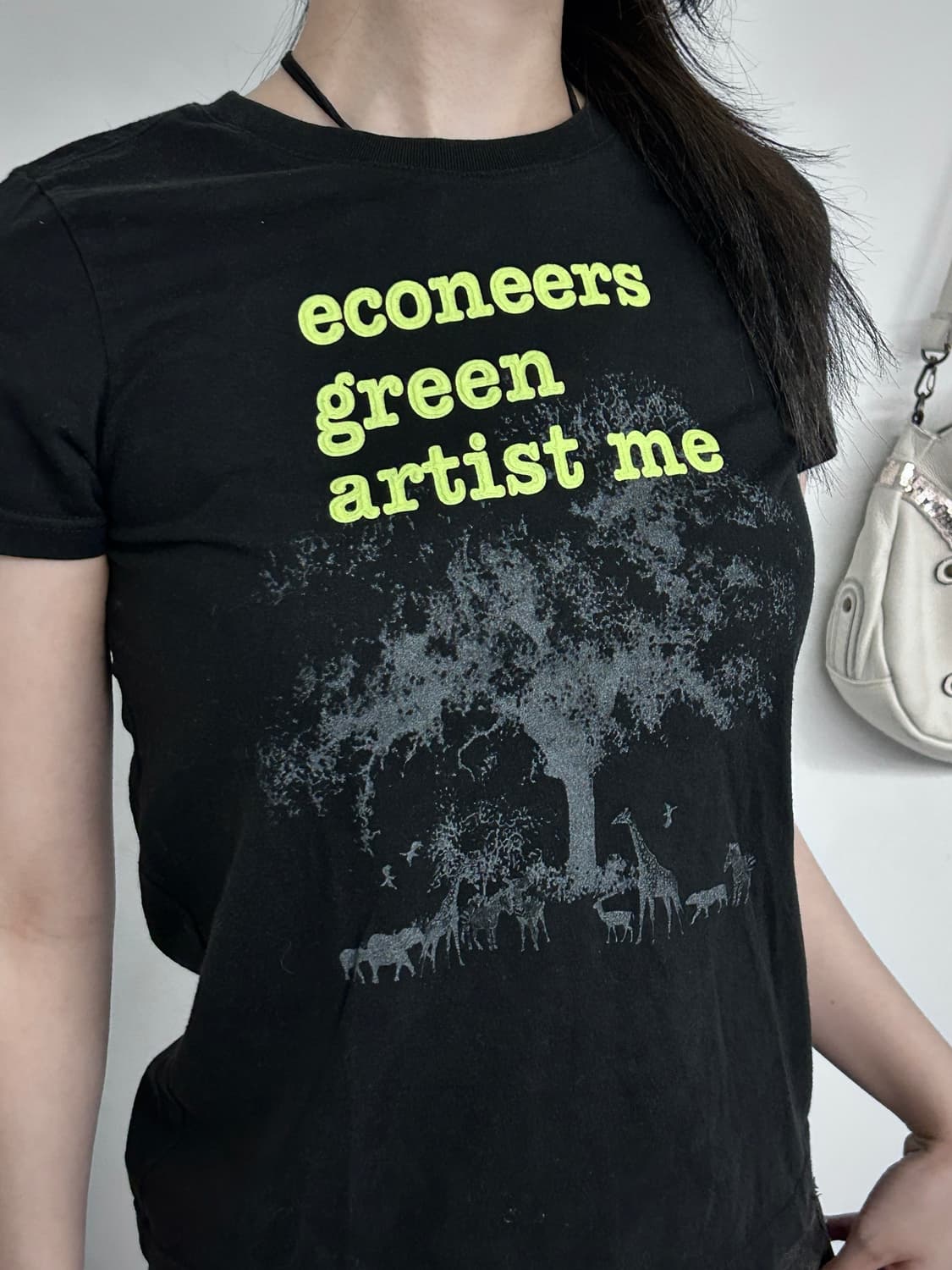 에코 프린트 슬림 그래픽 티셔츠 상품이미지3