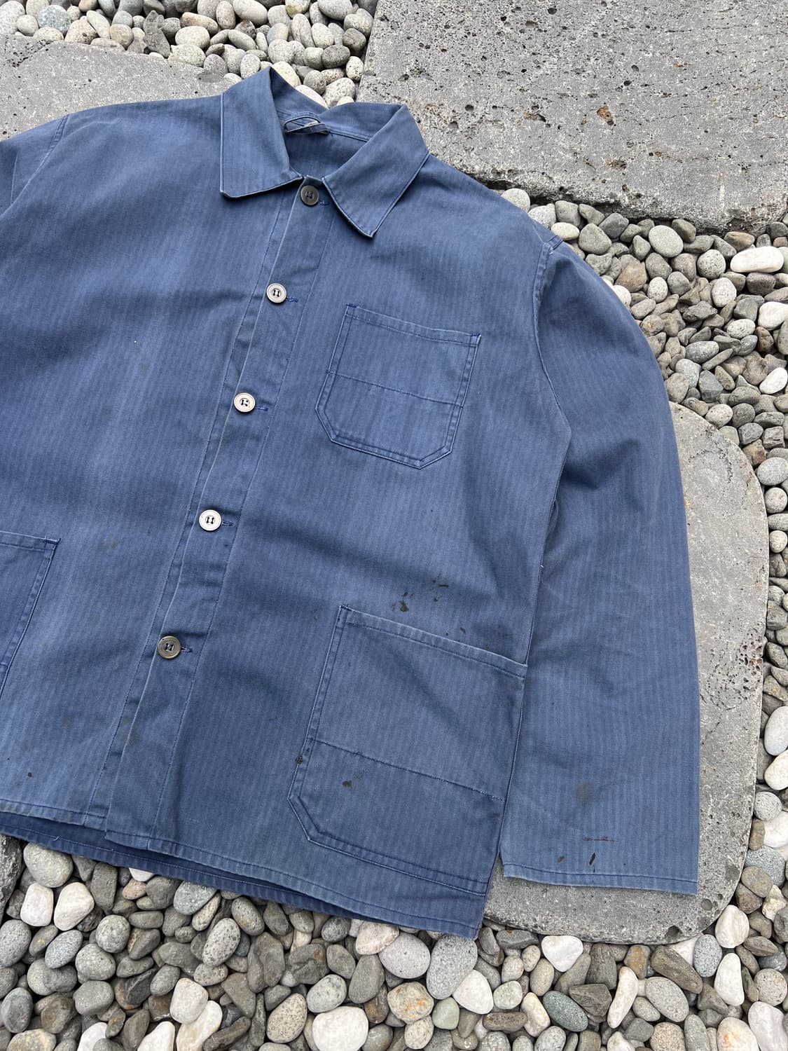HARD FADED NAVY HBT 헤링본트윌코튼 프렌치워크자켓 상품이미지5