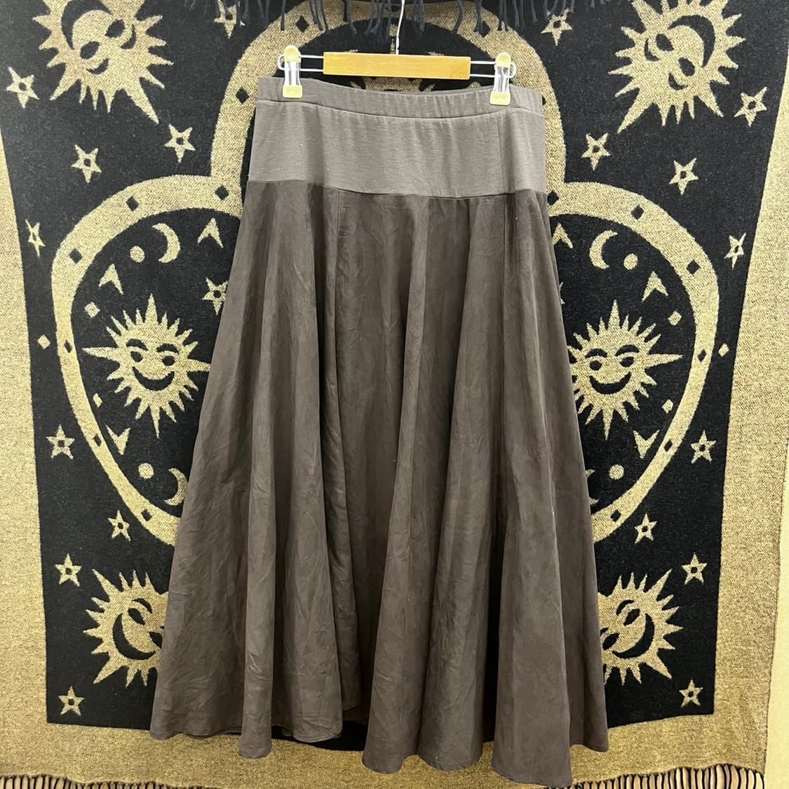 빈티지 코지 모리걸 캐주얼 밴딩 배색 플레어 롱스커트 K0056 상품이미지4