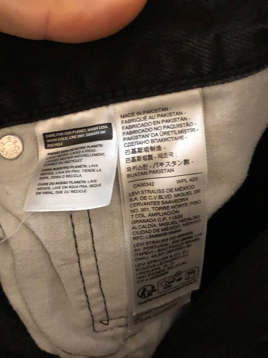 리바이스 555 '96 릴렉스드 스트레이트 흑청 데님 블랙진 34x32 상품이미지6