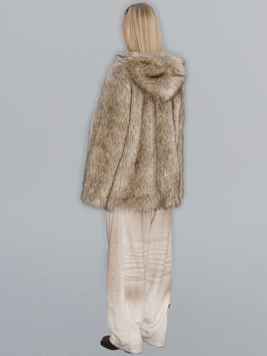 리버시블 퍼자켓 베이지 s 상품이미지6