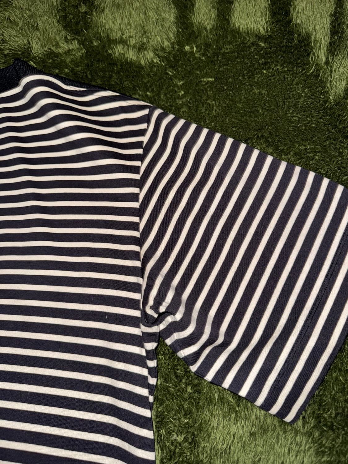 [46] 준지 스트라이프 세미 보트넥 스플릿 햄 티셔츠 상품이미지9