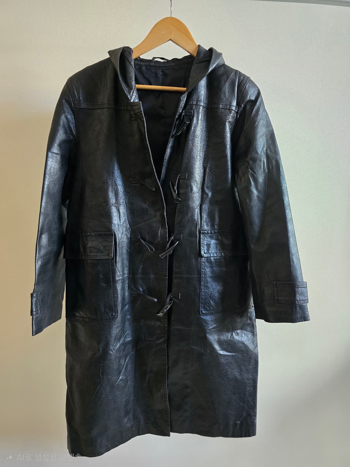 Pigskin Toggle Hood Long Coat 상품이미지1