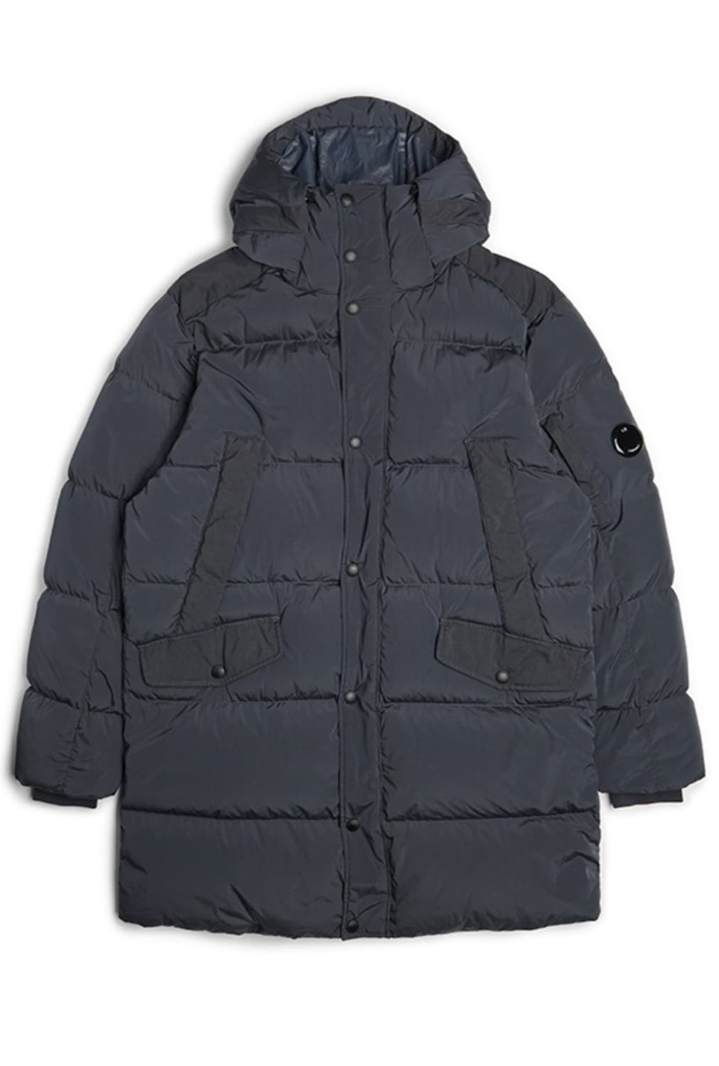 새상품(XXL)씨피컴퍼니 나이크라 후드 롱패딩 다크그레이 상품이미지3