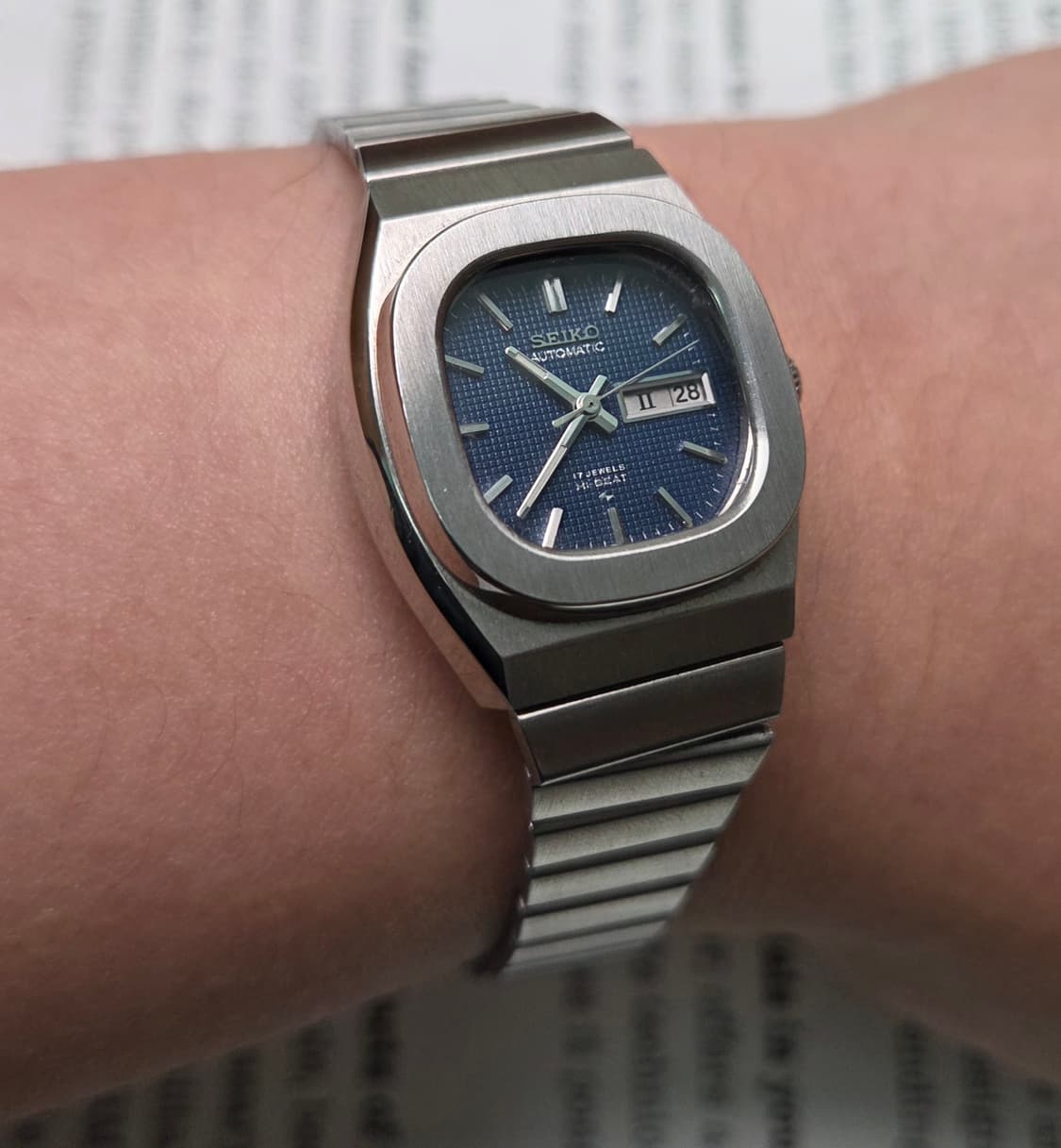 레어] 빈티지 세이코 하이비트 블루와플판 여성용 브레이슬릿 ver. 상품이미지10