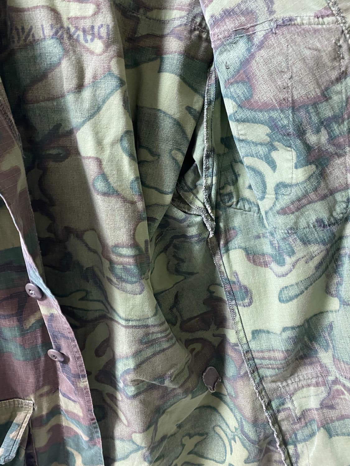 60s USMC 미해병대 ERDL 패턴 정글 퍼티그 스몰 레귤러 상품이미지7