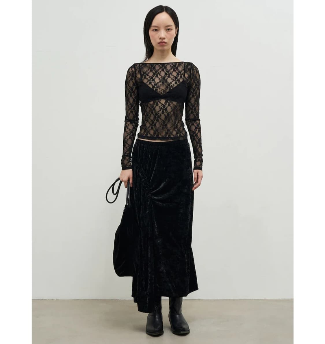 앙개  Velvet Shirring Skirt 상품이미지3