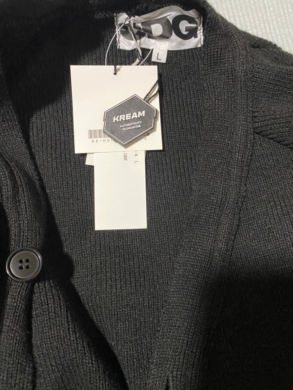 CDG 꼼데가르송 블랙 V넥 스쿨 가디건 상품이미지3