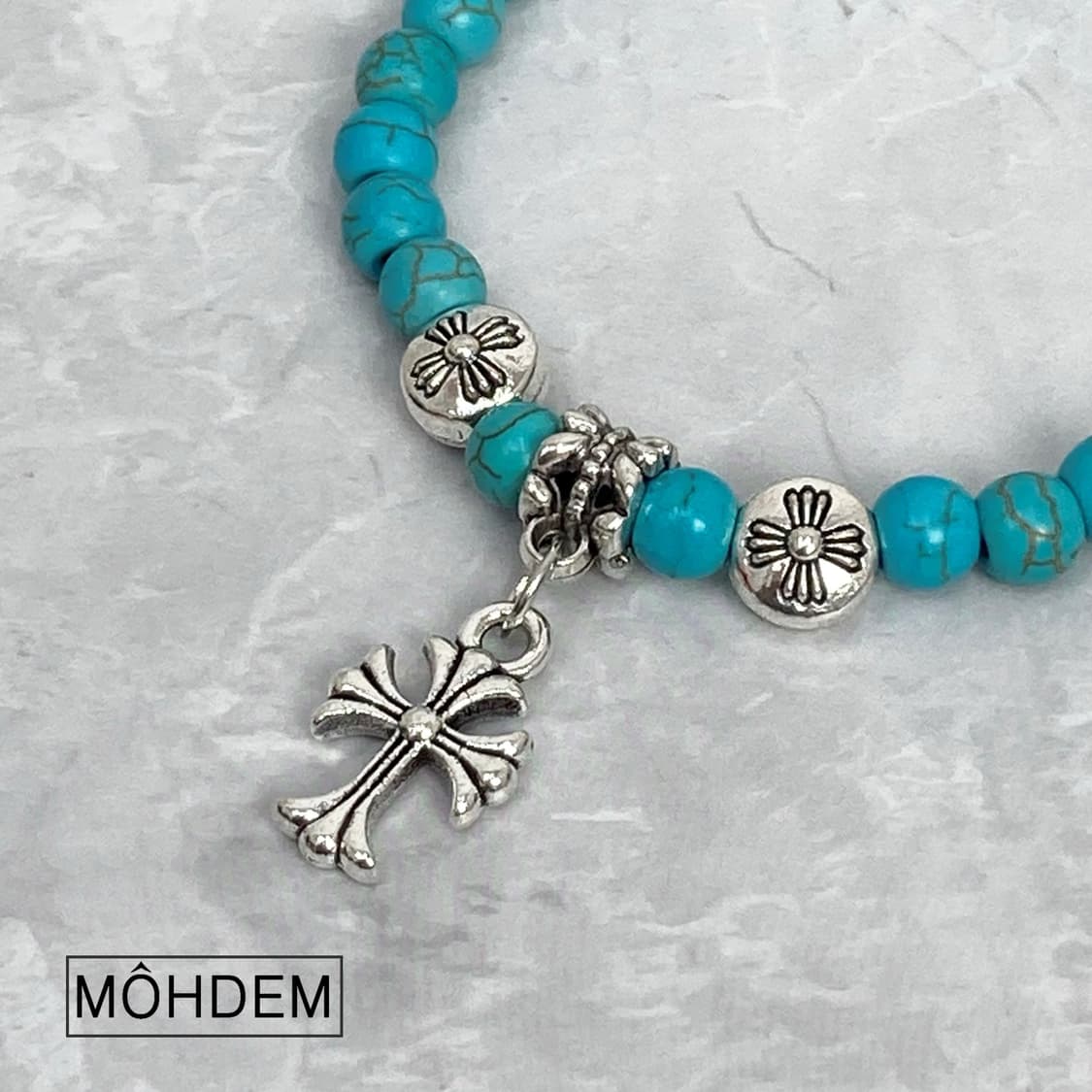 [Unisex] 크로스2 터키석 원석 팔찌 상품이미지3