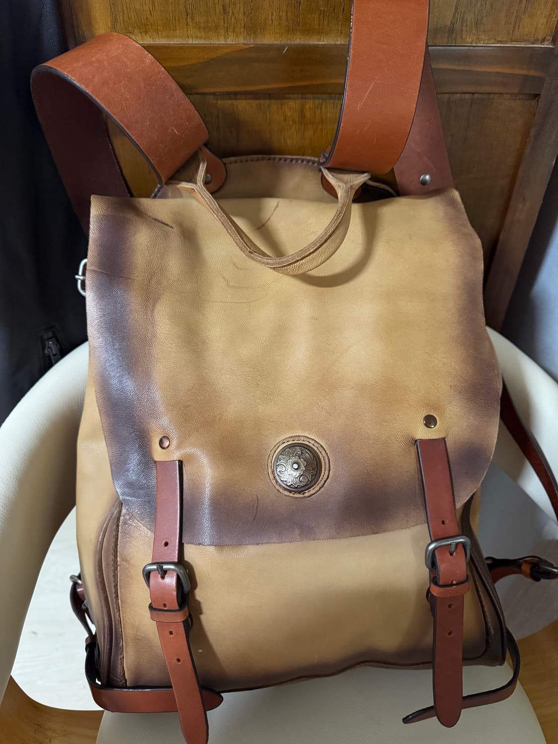 남자말가죽수공예백팩 상품이미지1