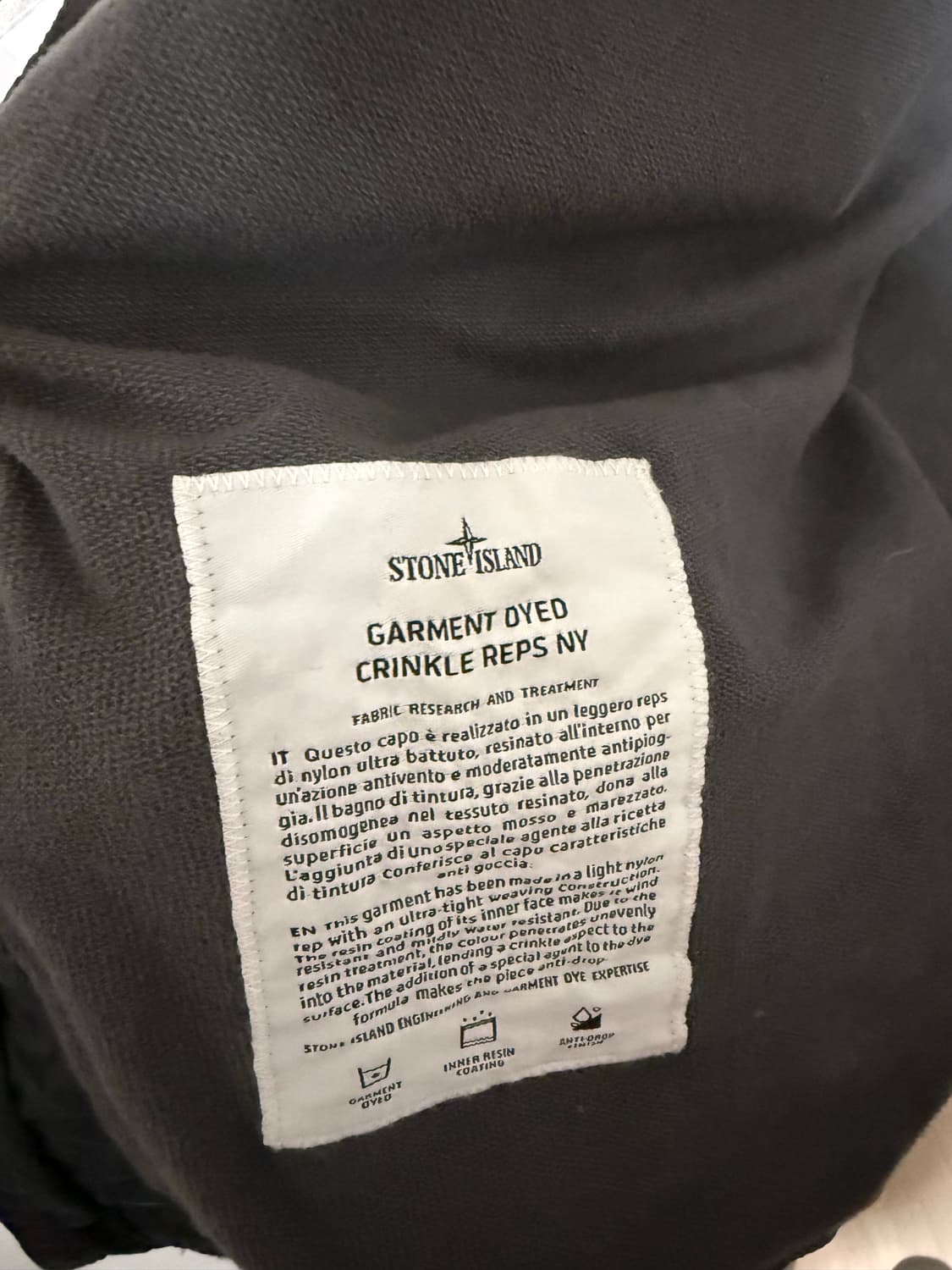 스톤아일랜드 크링클랩스 ny 자켓 블랙 상품이미지2