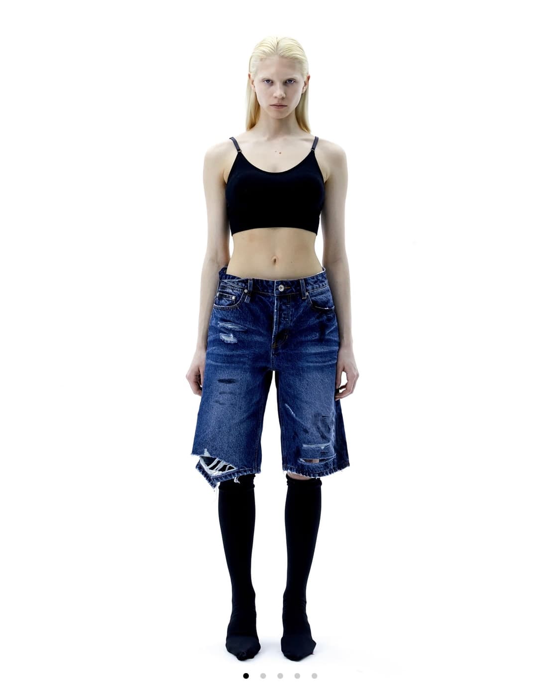 로딩룸 쇼츠 DIRTY DENIM SHORTS (BLUE) 상품이미지2