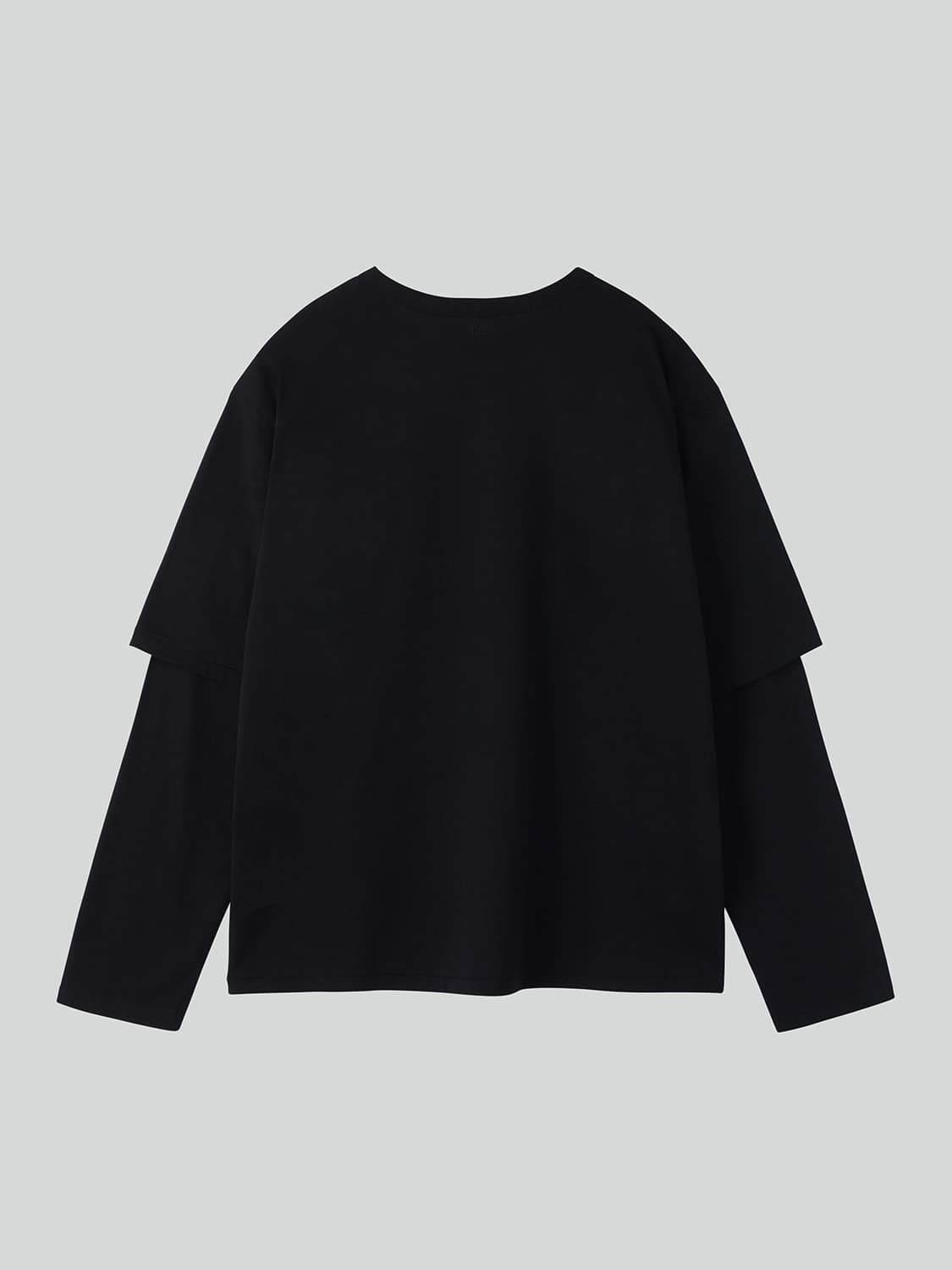 렉토 26SS 오버사이즈 캐시미어 레이어드 긴팔 티셔츠 블랙 상품이미지2