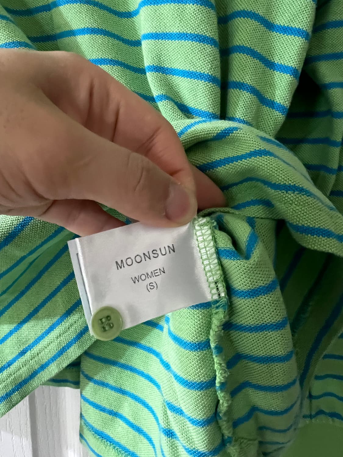 문선 스트라이프 피케 셔츠 애플민트 스몰사이즈 상품이미지3