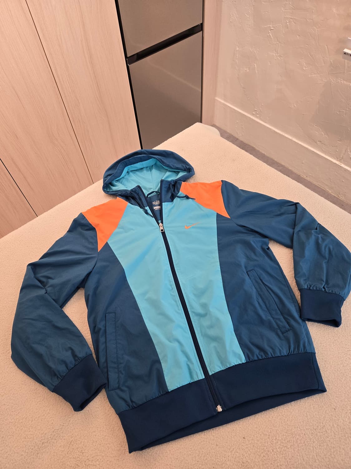 나이키 후드 올드스쿨 바람막이 자켓( 민트+옥색+오렌지) S 상품이미지3