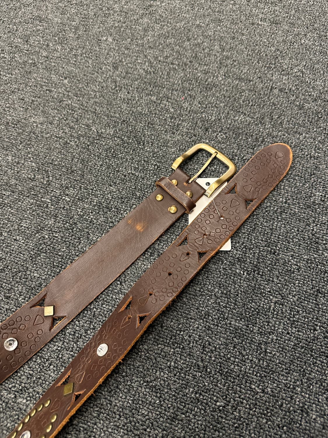 빈티지 웨스턴 브라운 가죽벨트 상품이미지3