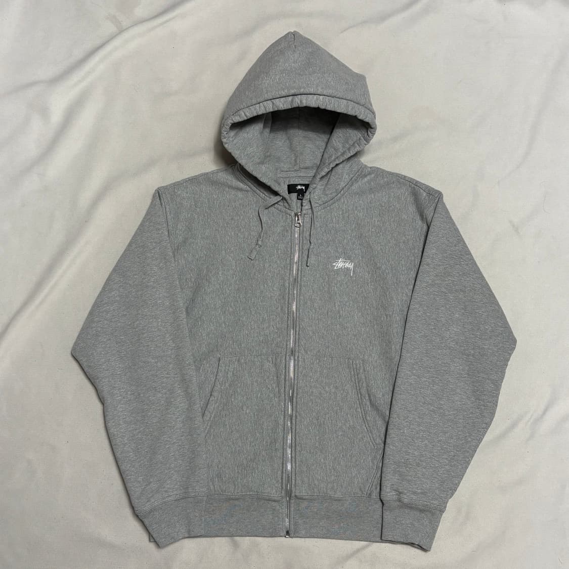 L 스투시 헤비코튼 그레이 후드집업 상품이미지2