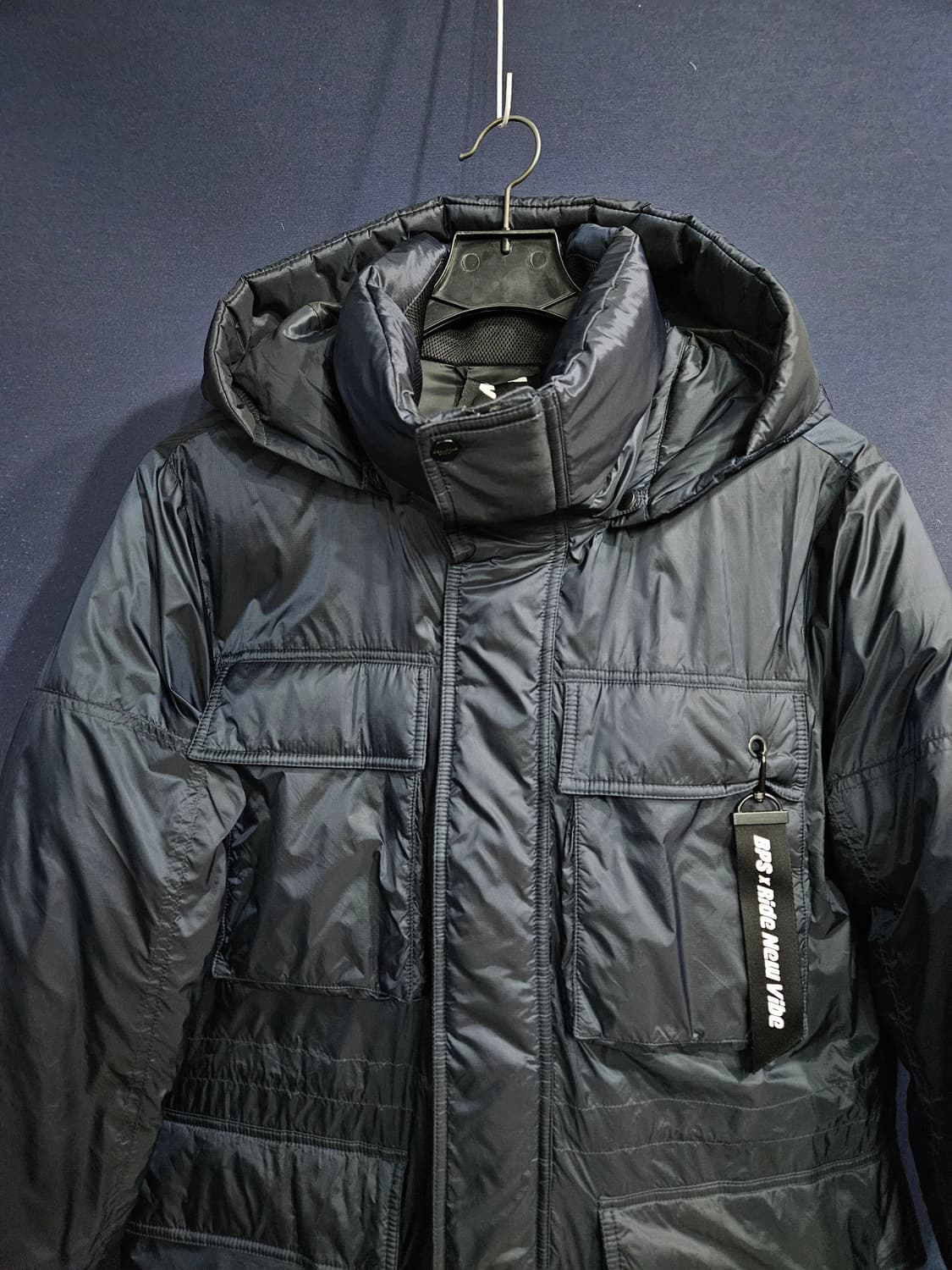 빈폴 네이비 남성 105 덕다운 하프 야상패딩  상품이미지7