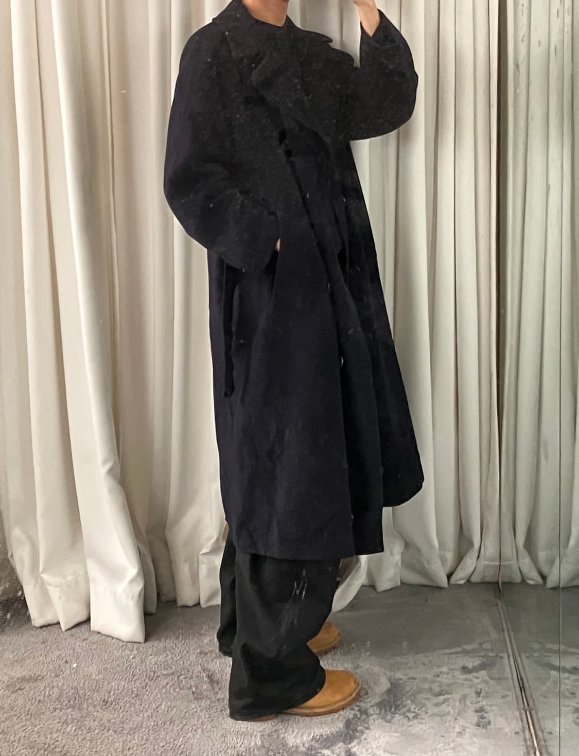  휴고 보스 네이비 버진 울 더블 브레스티드 롱코트  상품이미지10