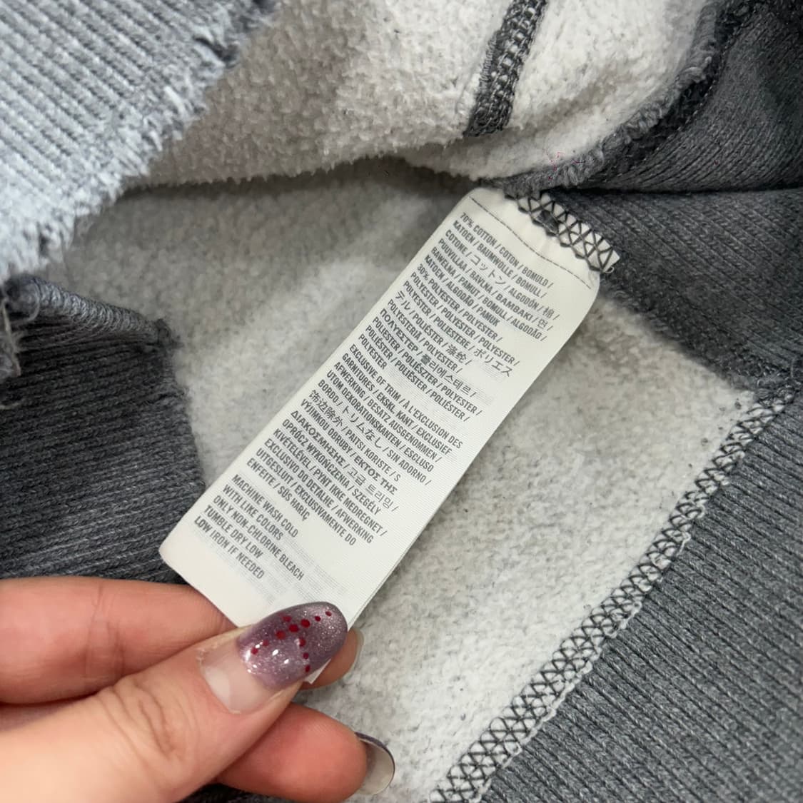 Abercrombie 아베크롬비 그런지 데님 로고 그레이 후드티  상품이미지7