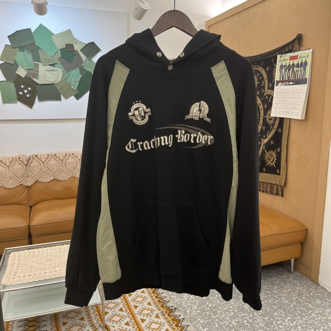 꼼파뇨 올드스쿨 Y2K 크래킹 스냅 스트릿 키치 후드티 XL C10858 상품이미지2