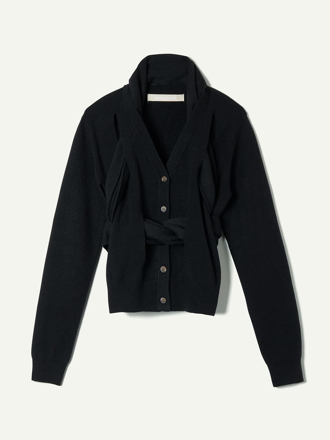 leinwande　Ribbon Tie Cardigan BK 상품이미지4