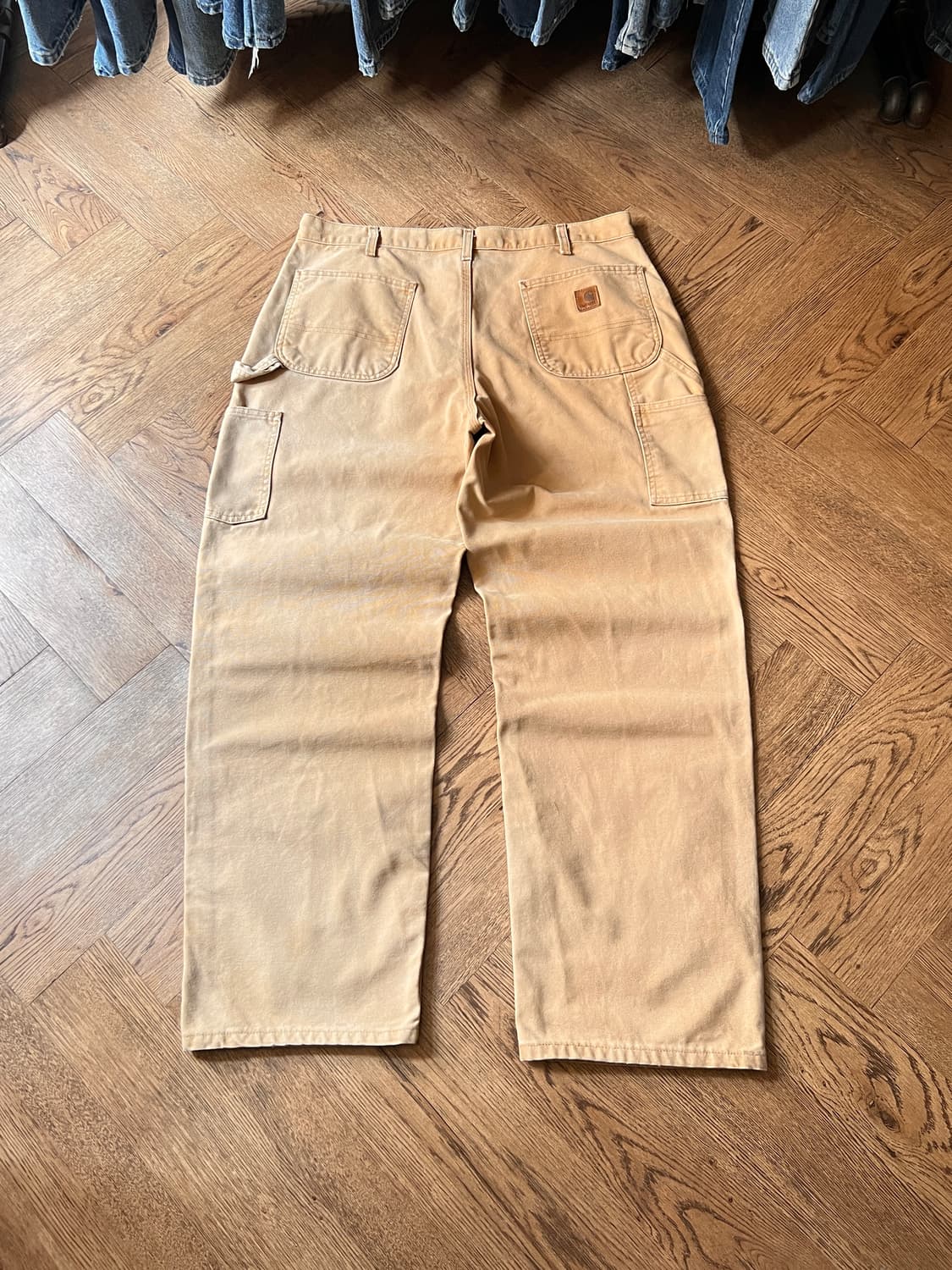 [38]칼하트 USA 빈티지 페이딩 브라운 싱글니 카펜터 워크 팬츠 상품이미지2