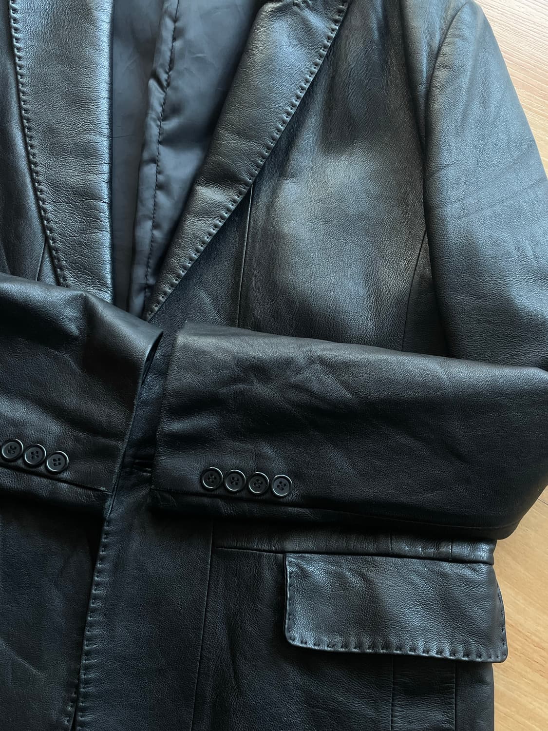 원버튼 레더 블레이저 상품이미지5