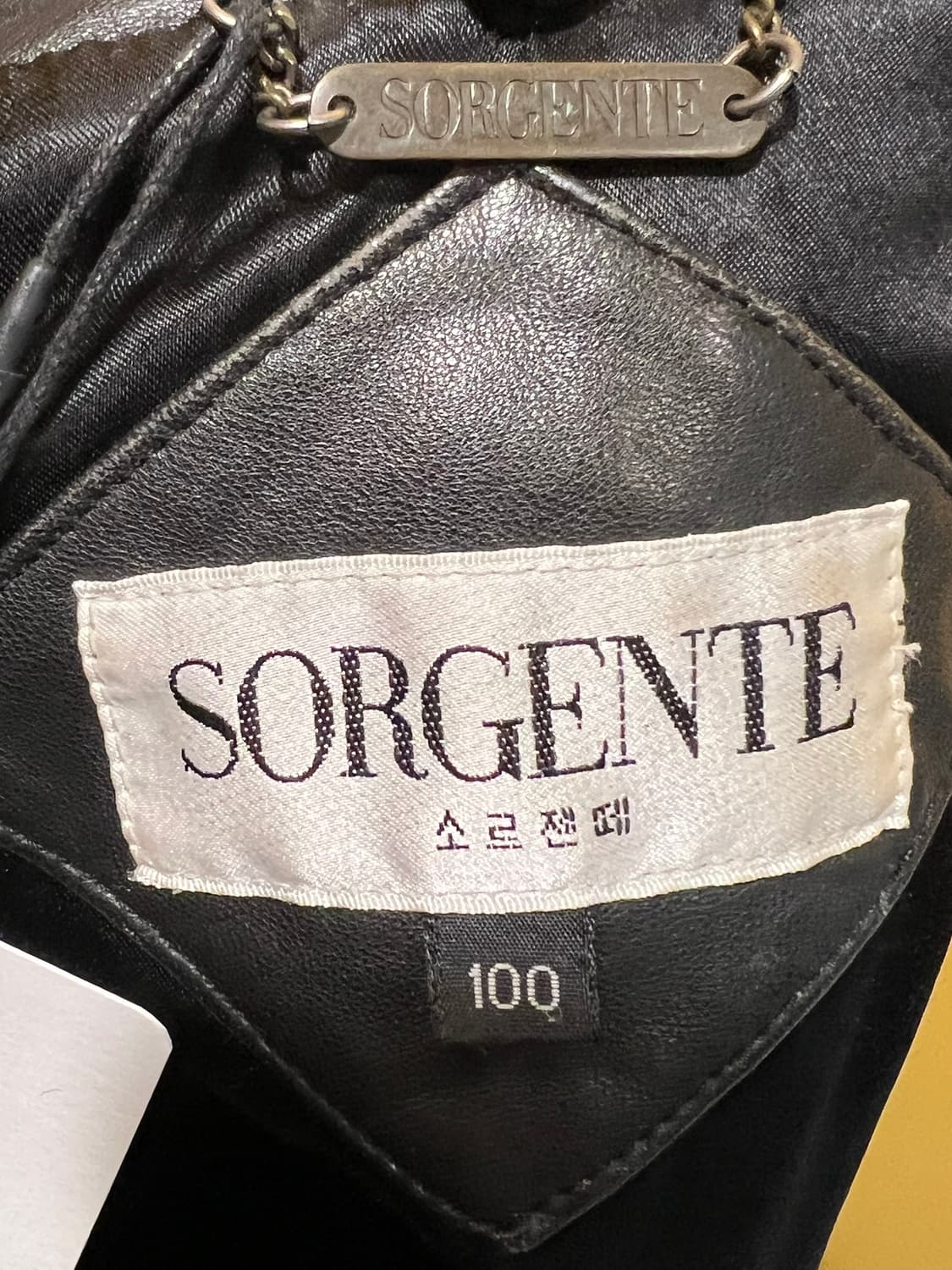 90s [100] 천연 양가죽 블랙 레더 자켓 상품이미지8