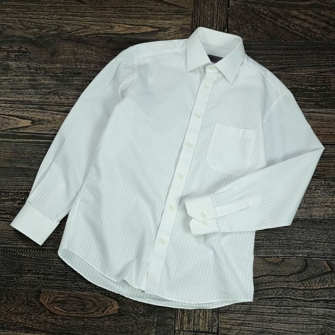 지방시 로고 자수 스트라이프 드레스 셔츠 화이트 P01108 상품이미지1