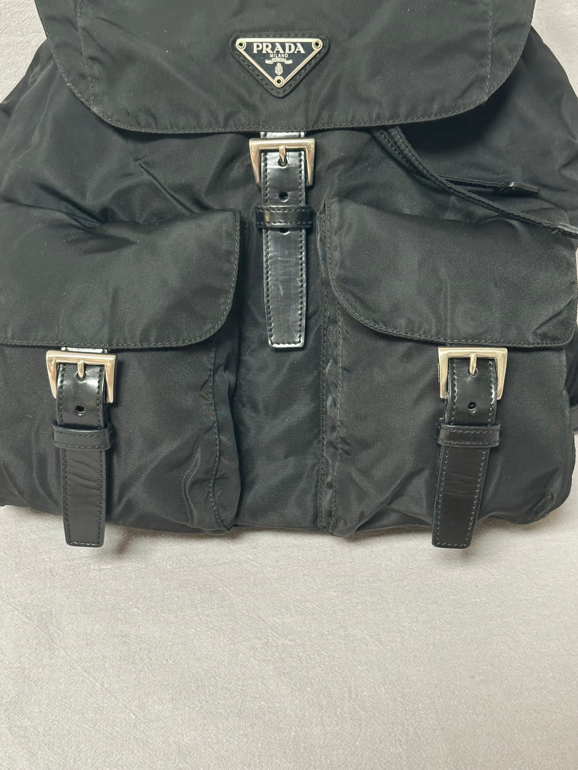 프라다 블랙 포코노 나일론 투포켓 백팩 미디움 상품이미지4