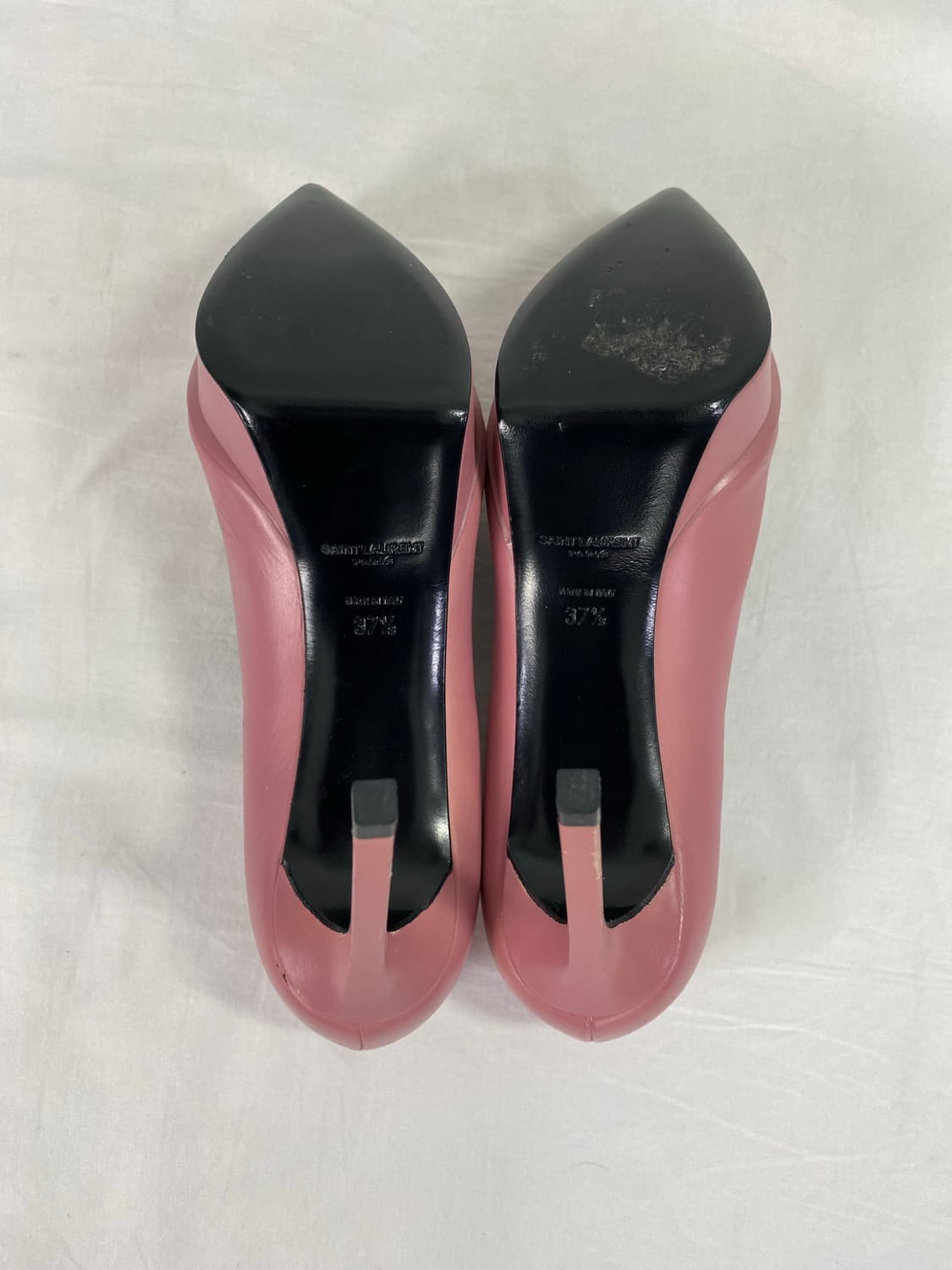 생로랑 핑크 레더 펌프스 힐 37 1/2  상품이미지5