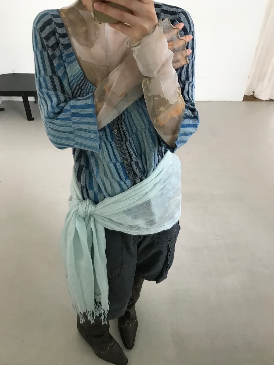 vintage sky-blue muffler 상품이미지9