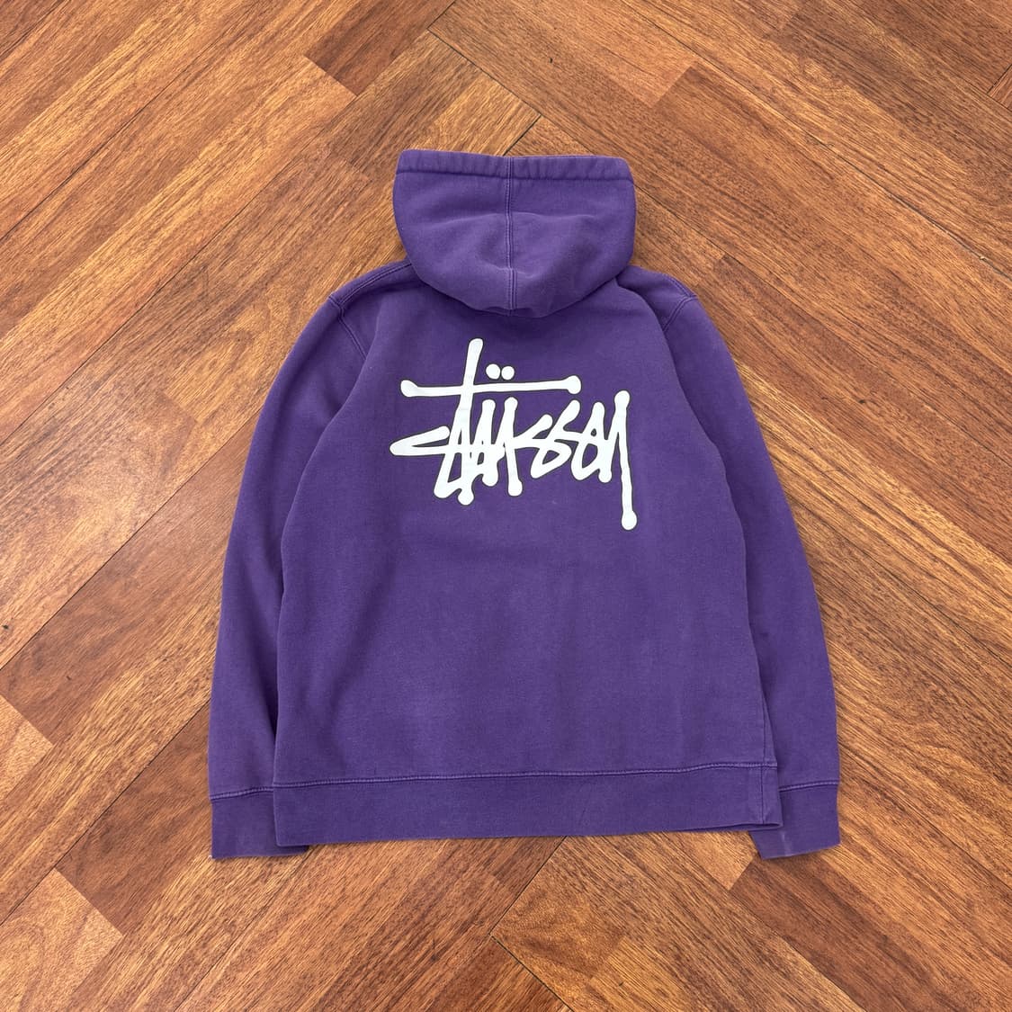 M 스투시 베이직 로고 퍼플 후드 티셔츠  상품이미지1
