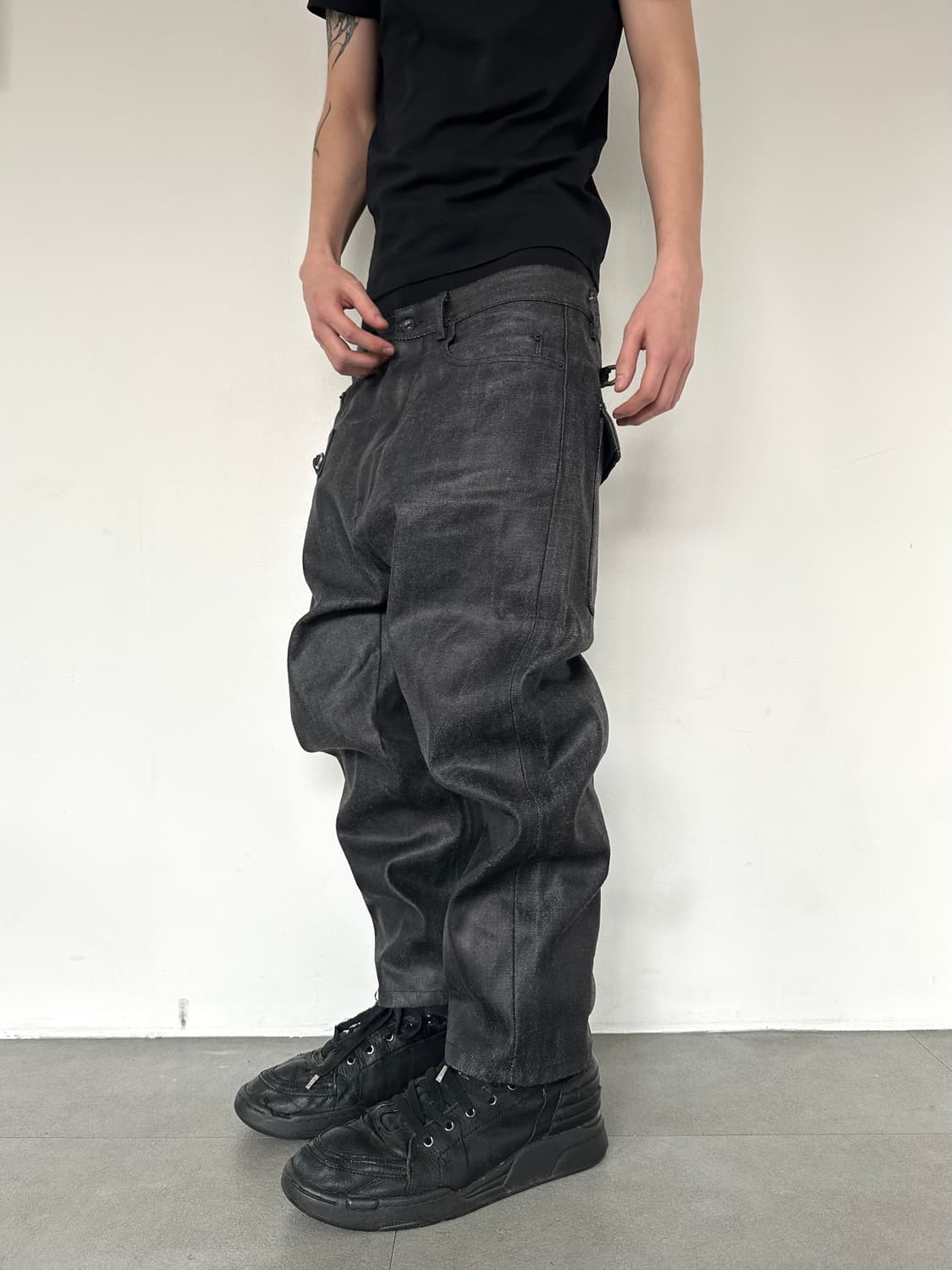 릭오웬스 아카이브 키링 왁스코팅 새깅팬츠 상품이미지3