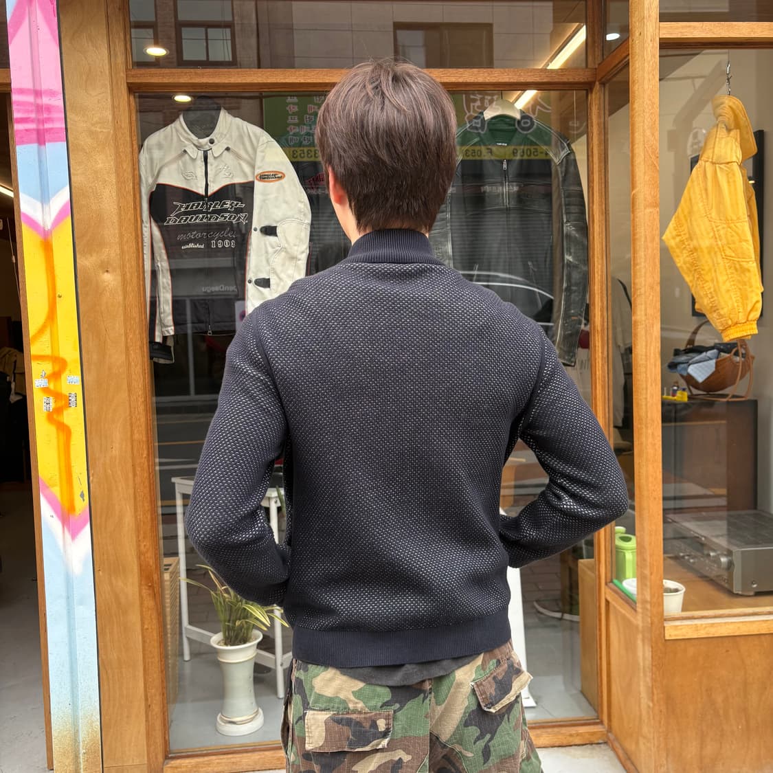 알마니 익스체인지 펀칭 니트 카디건 상품이미지3