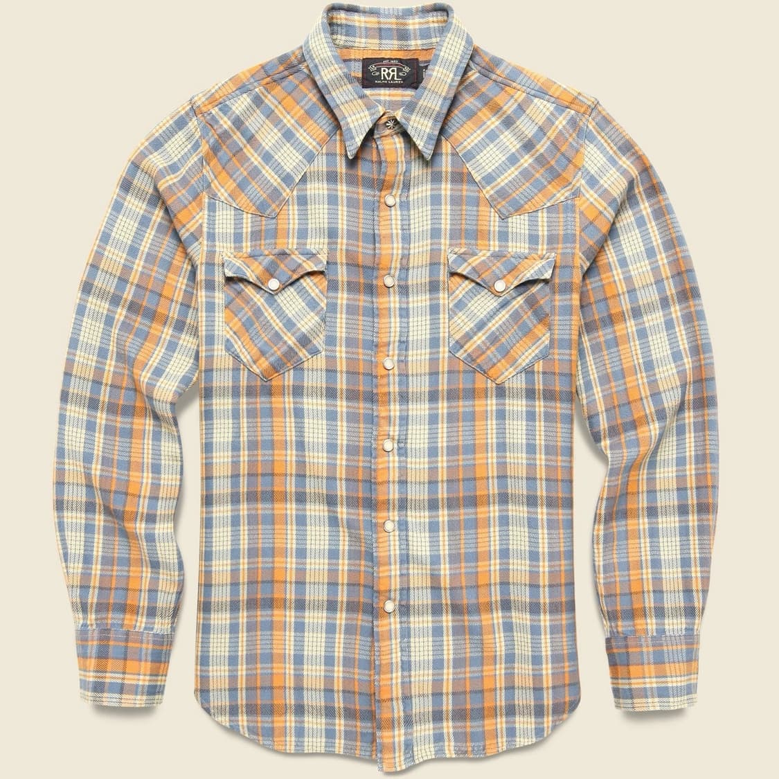 RRL 더블알엘 슬림핏 플레이드 트윌 웨스턴 셔츠 상품이미지1