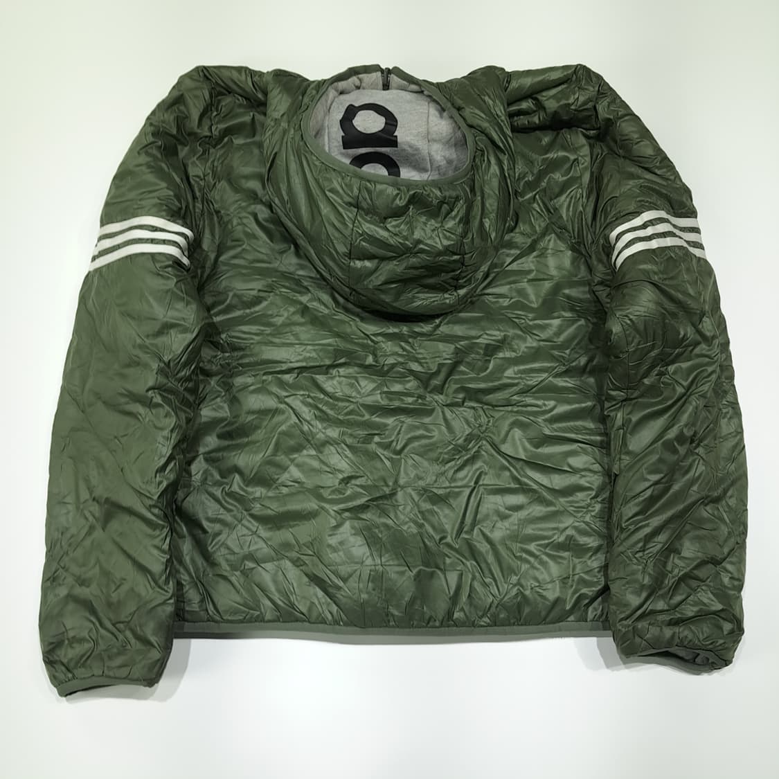 CL410 XL 아디다스 양면 퀼팅 후드 그레이올리브 자켓 아우터 상품이미지10