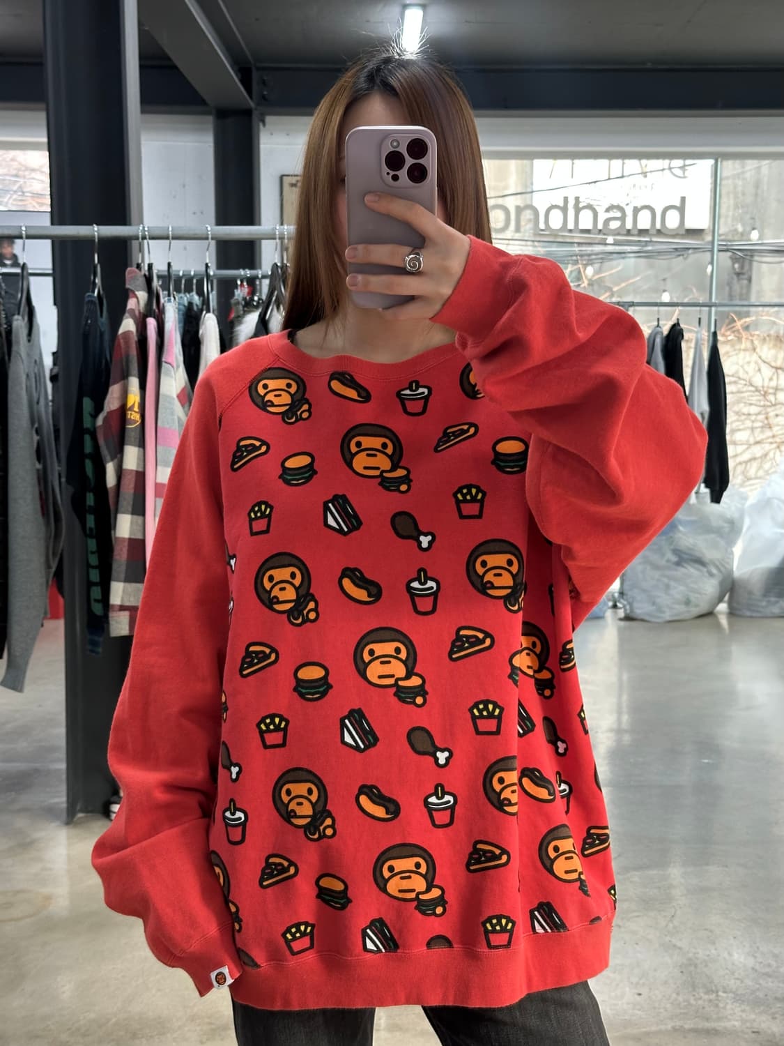 베이프 베이비마일로 정크푸드 크루넥 맨투맨 상품이미지2