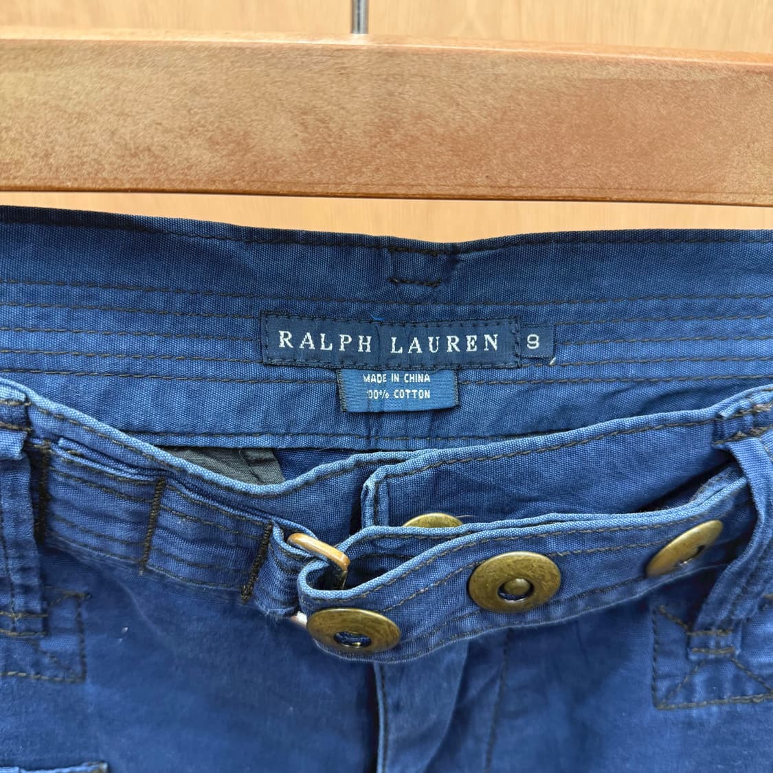 폴로 랄프로렌 카고 팬츠 멀티 포켓 지퍼 버튼 디테일 블루 상품이미지6