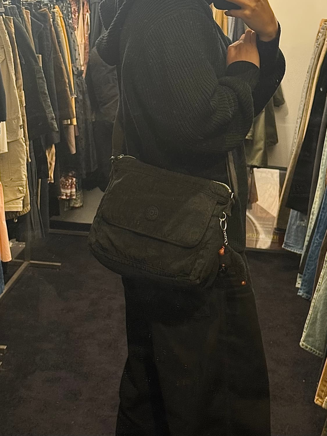 키플링 블랙 크로스백 가방 고릴라 원숭이 인형 키링 학교 Y2K 빈티지  상품이미지1