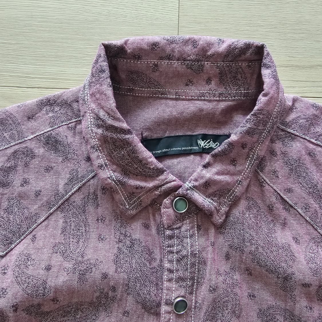 95 M 더스티핑크 MOSSIMO 페이즐리 웨스턴 셔츠  남자 여자 긴팔 상품이미지2