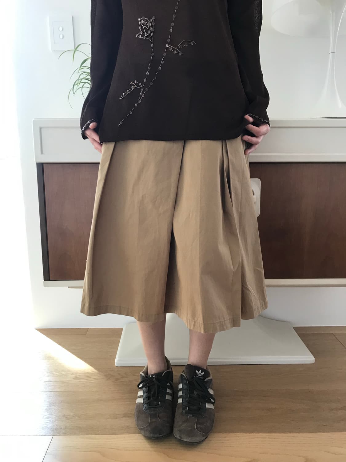  vintage beige pintuck skirt (29inch) 상품이미지3