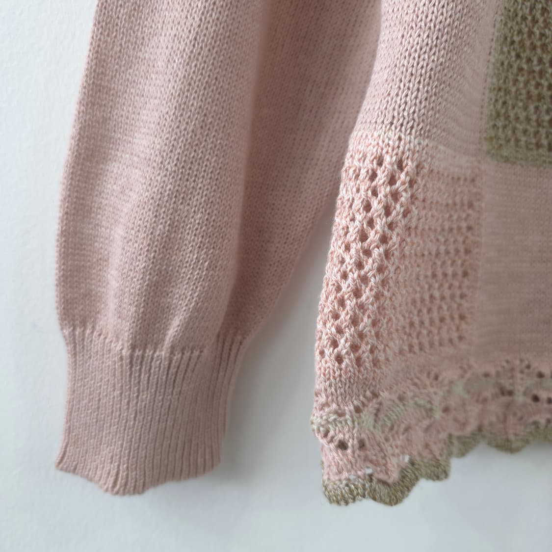 핑크 스퀘어 펀칭 코튼 가디건 상품이미지8