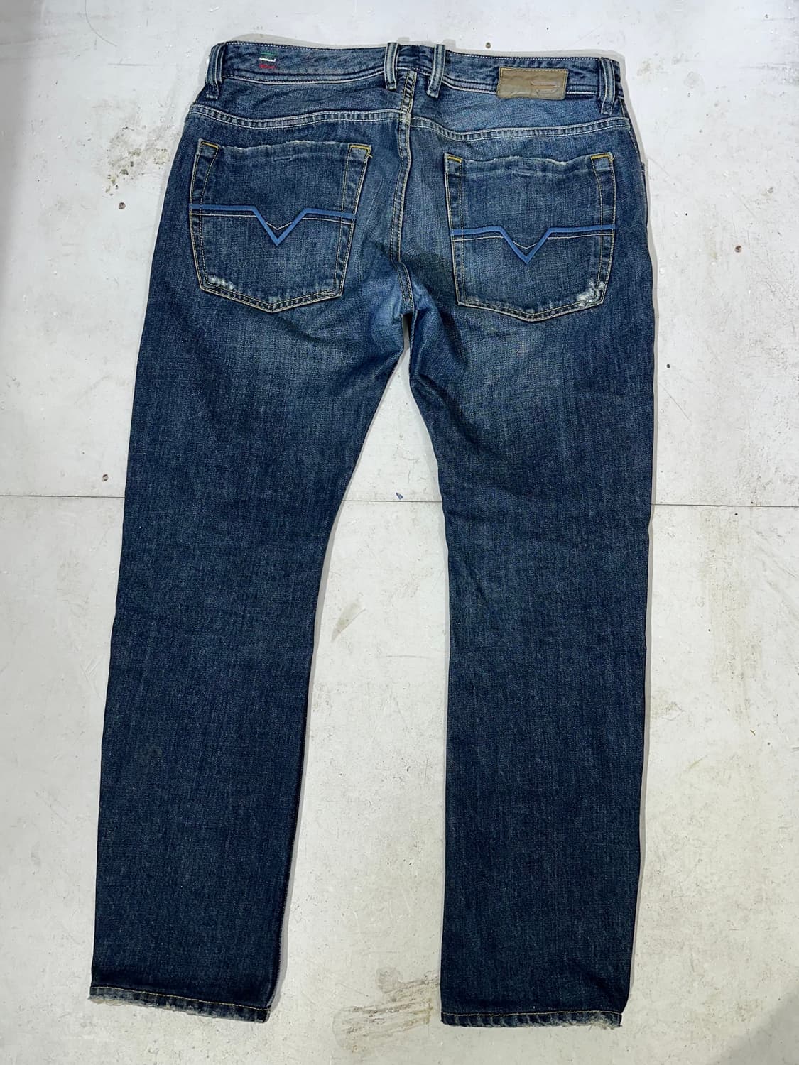 디젤 진청 포인트 워싱 새깅 데님 팬츠 청바지 32 상품이미지5